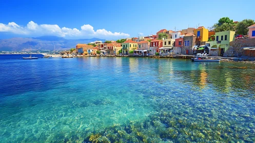 Rainbow Houses Dance Along Crystalline Mediterranean Shores