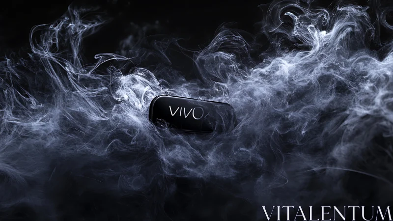 Sleek VIVO device emerges from volumetric swirling smoke