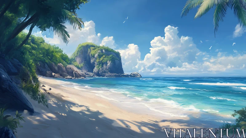 Verdant Island Paradise Meets Crystalline Shore.