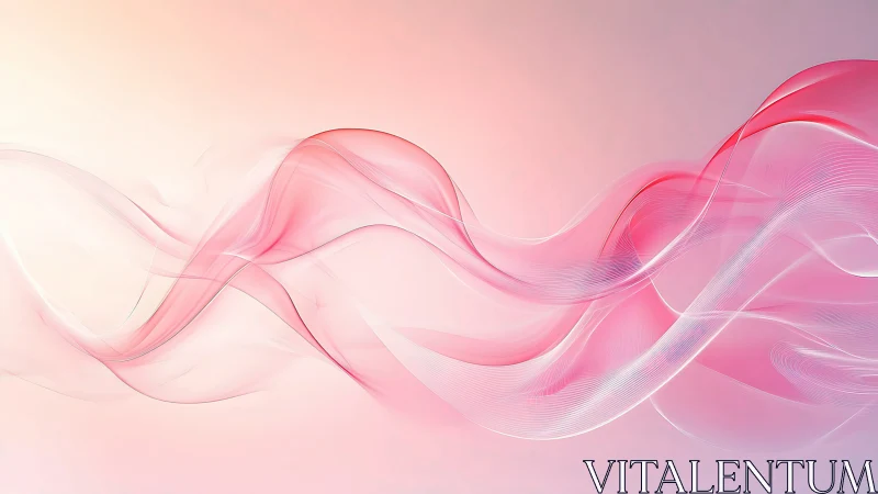 Blushing soundwaves drift across a pastel sunrise sky.