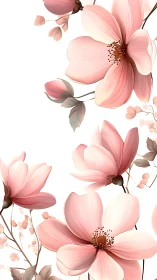 Petal Whispers in Blush: Delicate Flora Spectacle.