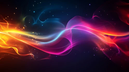 Luminous Waves Dancing Through the Cosmic Dark.