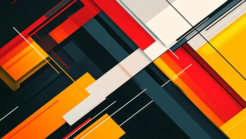 Geometric color highways racing through a digital sundown.