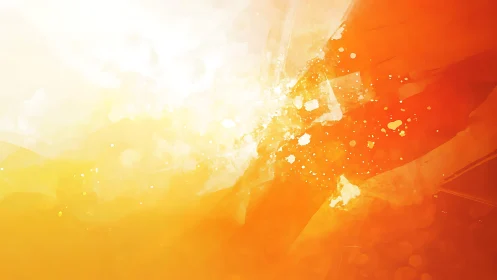 Bright Abstract Orange and Yellow Watercolor Background Art.