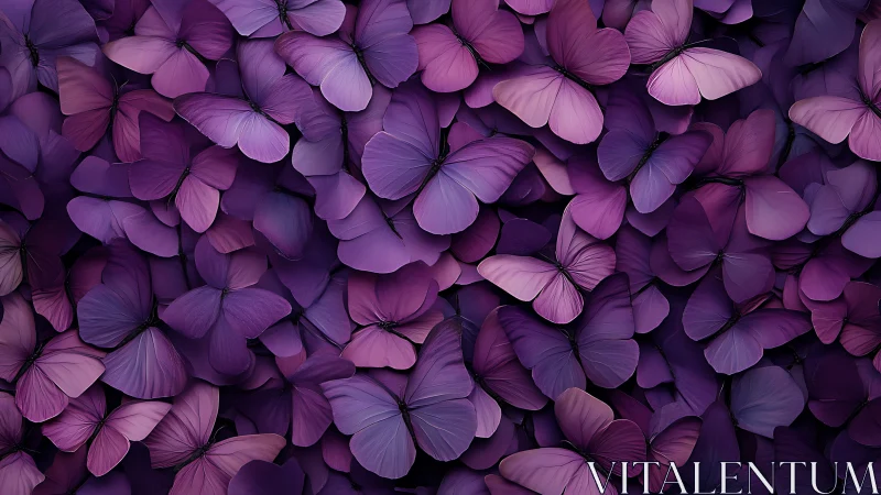 Clustered violet butterflies form dense overlapping surface