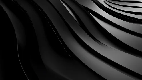 Sleek black curves flow in layered abstract waves.