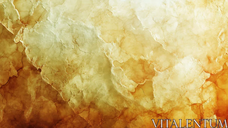 Oxidized calcite slab with stratified amber micro-fractures.