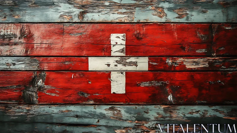 Weathered Swiss cross breathes history into rustic timber