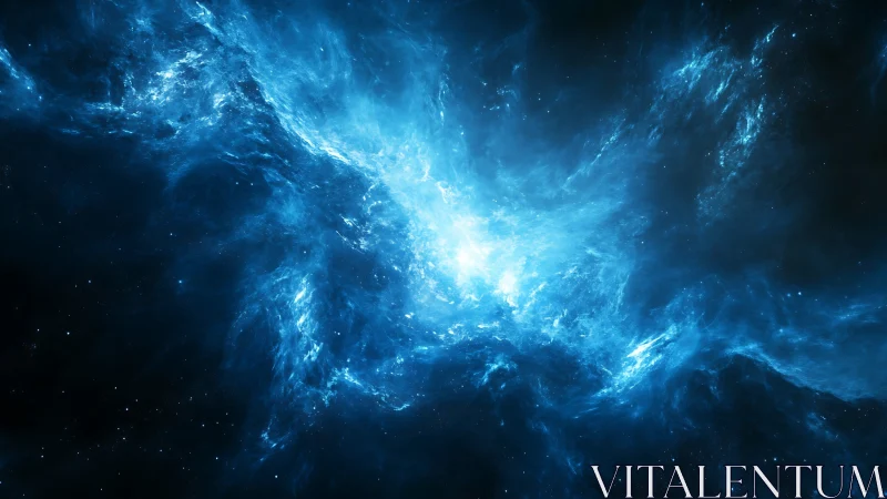 Stellar nebula vortex in radiant cyan plasma clouds.