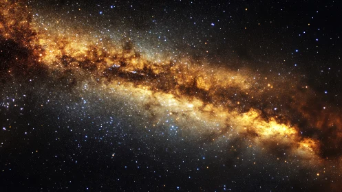 Milky Way galactic band with dense stellar field in space.