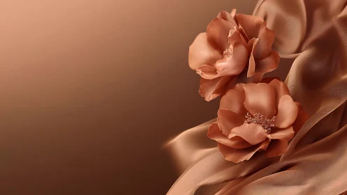 Warm Petal Study: Rose Blooms in Monochromatic Sepia Tones.