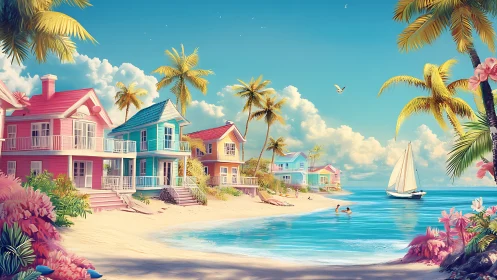 Tropical Beach Village Dream Paradise.
