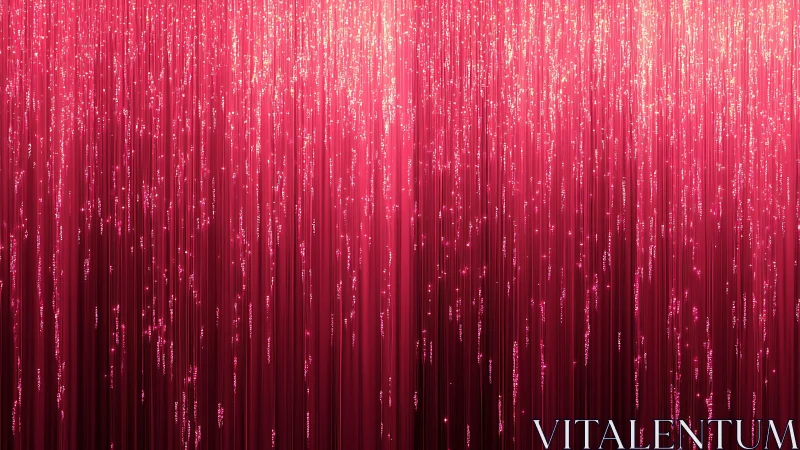 Vibrant pink light strands descending in abstract digital style.
