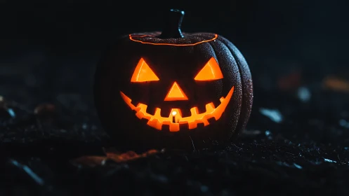 Low-key optical study of illuminated jack-o-lantern geometry.