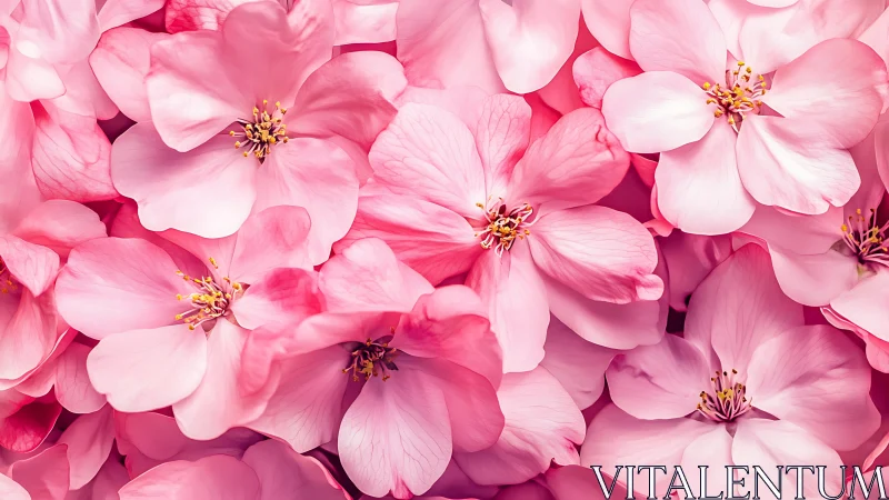 Pink Flowers Arranged in Layered Composition