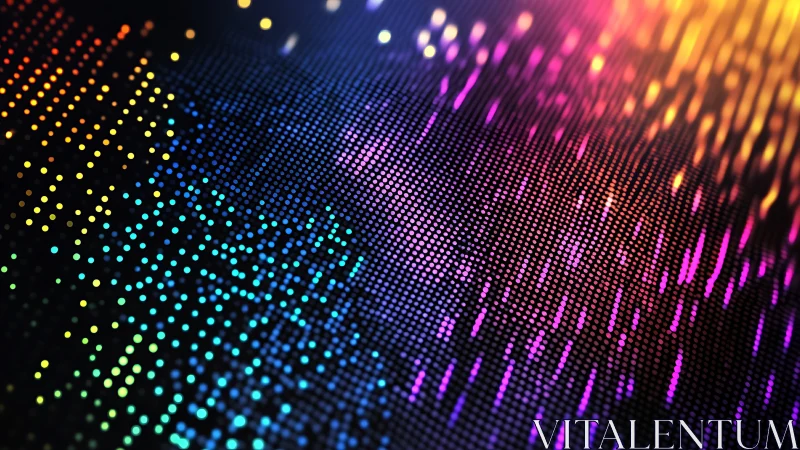 Multicolored dot matrix renders diagonal digital light gradients.