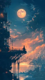 Moonlit city balcony where quiet dreams feel possible.