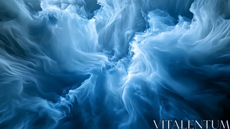 Glacial spirits swirl in a storm of luminous blue mist.