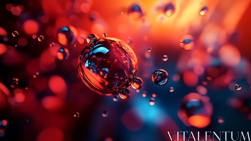 Glowing liquid orbs drifting through a neon twilight dream.