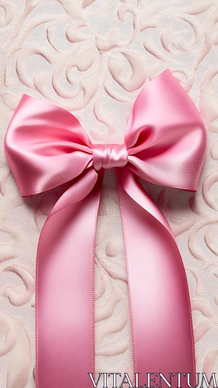 Rose Silk Bow Coronation: Delicate Ribbon Flourish.