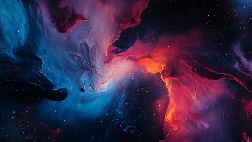 Cosmic colors swirling in a dreamy, starlit nebula sky.