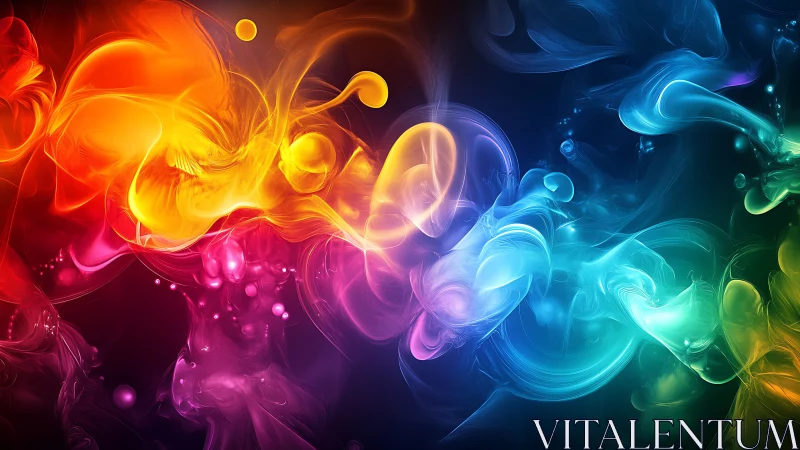 Chromatic nebulas swirling in luminous abstract fluid space.