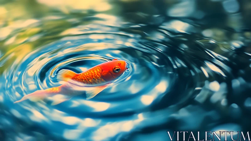 Hydrodynamic koi study with concentric surface wave interference.