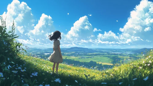 Quiet hillside daydream with wide open country skies.