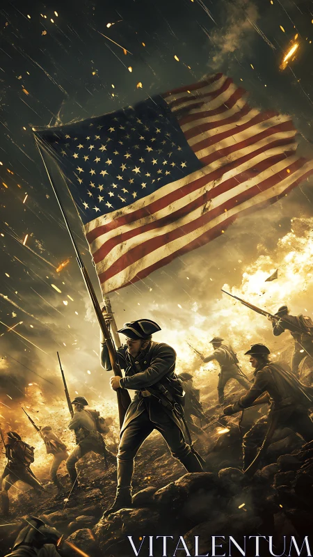 Battlefield sparks ignite as the American flag storms skyward