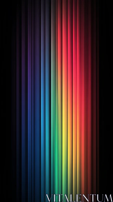 Vertical chromatic spectrum bars form a luminous gradient field