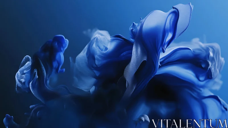 Ink blooms into underwater velvet clouds of electric blue