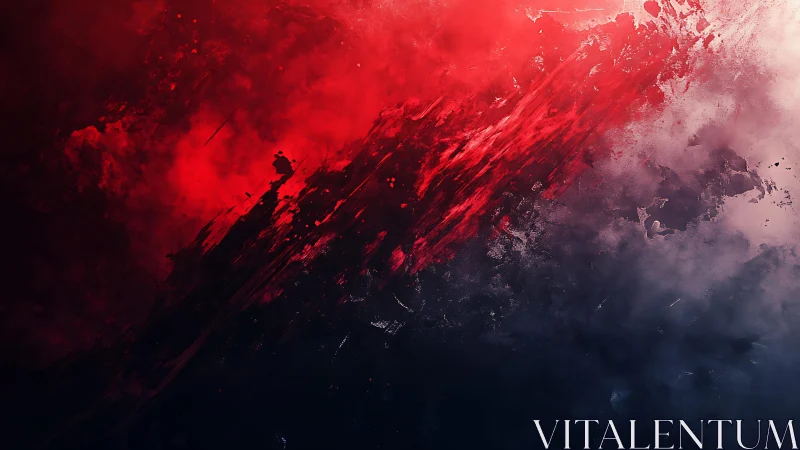 Abstract red and black digital art with dynamic paint textures.