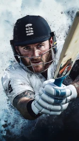 Cricket striker hurls frozen power straight through the frame