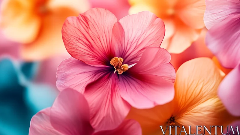 Vivid macro hibiscus bloom with soft pastel petals.