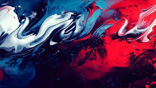 Crimson cobalt currents twist through dark liquid space.