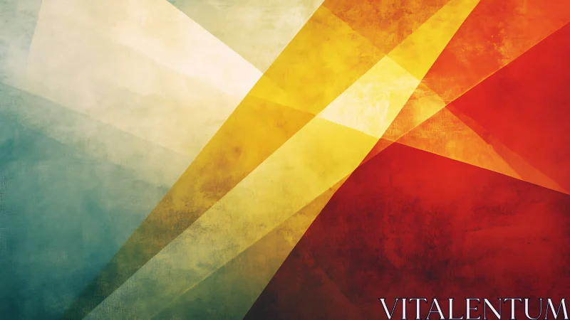 Intersecting light planes in warm gradient abstraction.