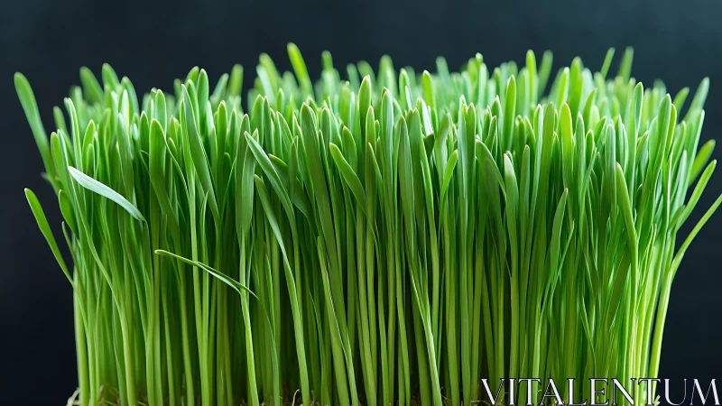 Fresh green grass blades reach upward in soft natural light