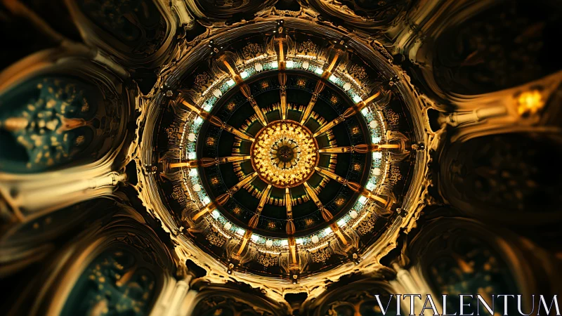 Radially symmetric domed ceiling uses concentric lighting rings