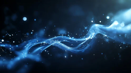 Gentle blue light waves drifting through a starry dream.