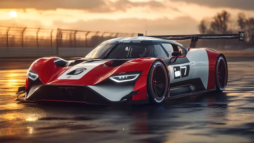 Low-slung hybrid race prototype with aero-intensive carbon bodywork