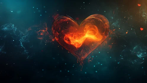 Incandescent Plasma Heart Form with Volumetric Light Dynamics