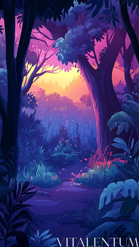 Magical Forest Glow at Twilight.