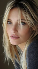 Portrait of young woman with soft light and loose hair.