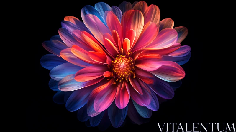 Luminous Gradient Flower Blooming with Vibrant Color