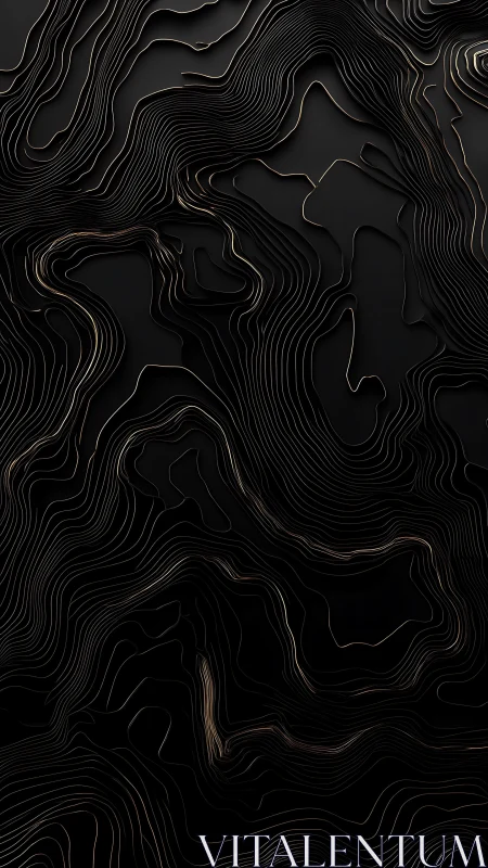 Layered black contours flow in elegant abstract relief.