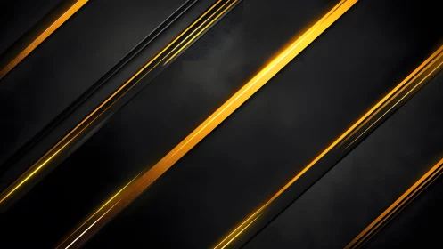 Sleek black background with bold diagonal gold metallic lines.