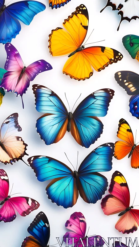 High saturation digital study of multicolored butterfly wings