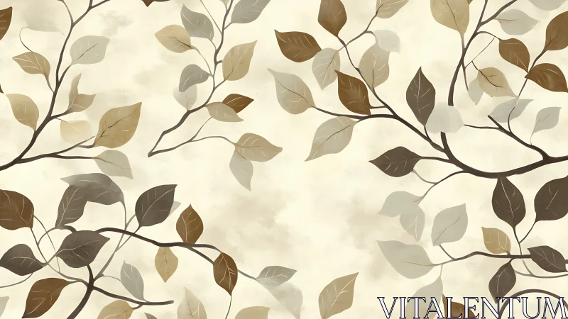 Delicate branching leaves drift softly across warm neutrals
