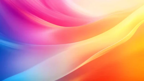 Colorful flowing gradient waves in soft abstract background.