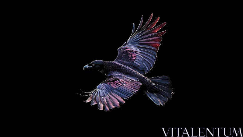 Iridescent Corvid in Flight: Dynamic Wing Configuration Study